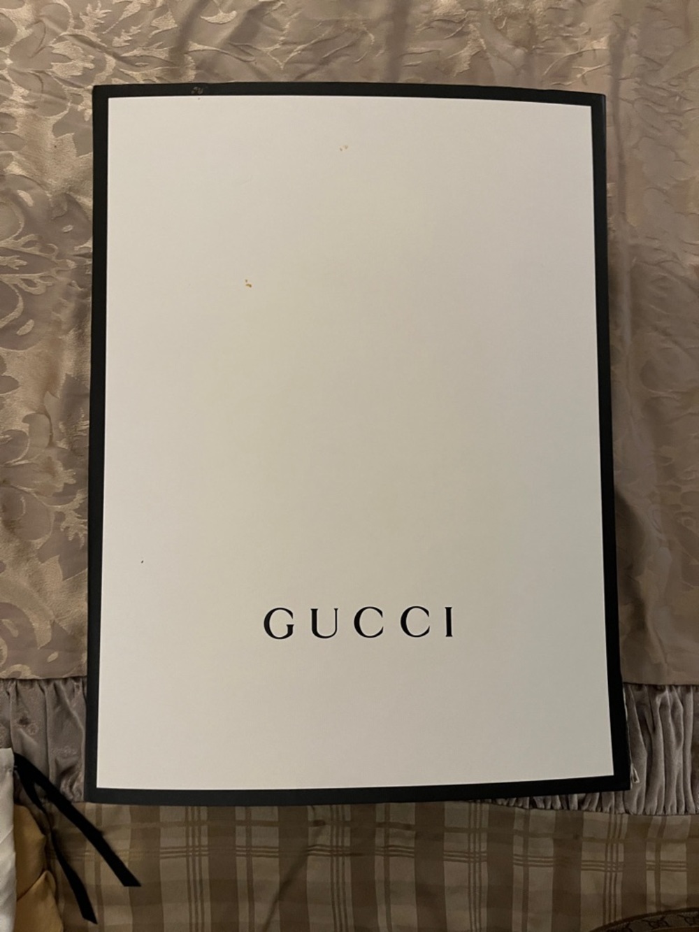 Gucci White Box with Black Border and Logo